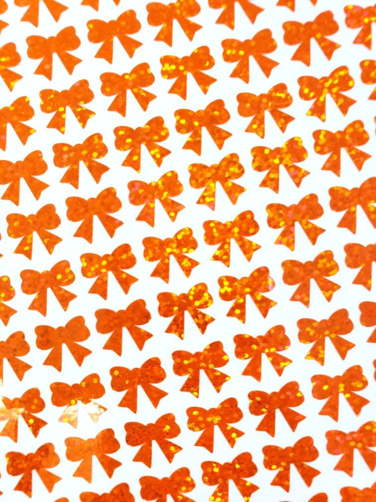Orange Bow Glitter Stickers – Fairy Dust Decals